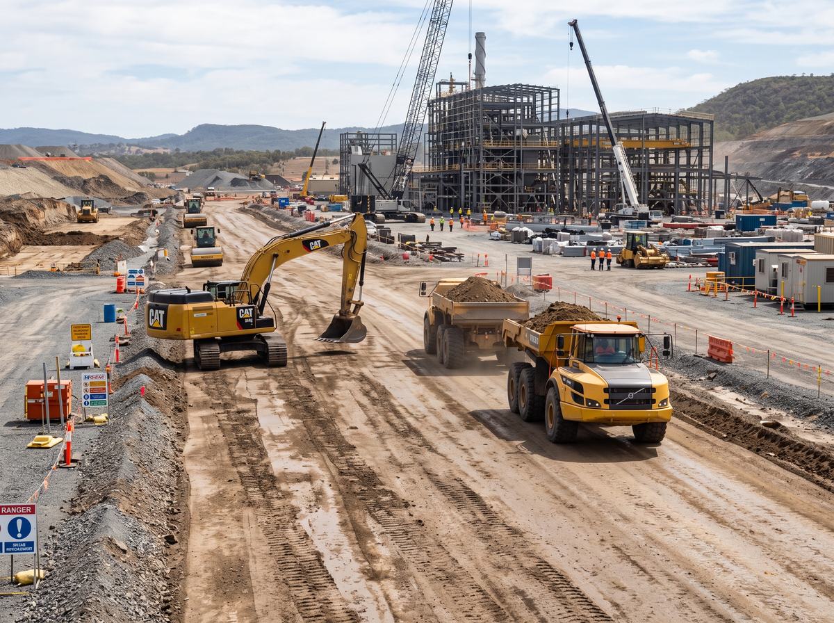 Vía de obra de tierra compactada estabilizada con FixRoad® en un proyecto de construcción