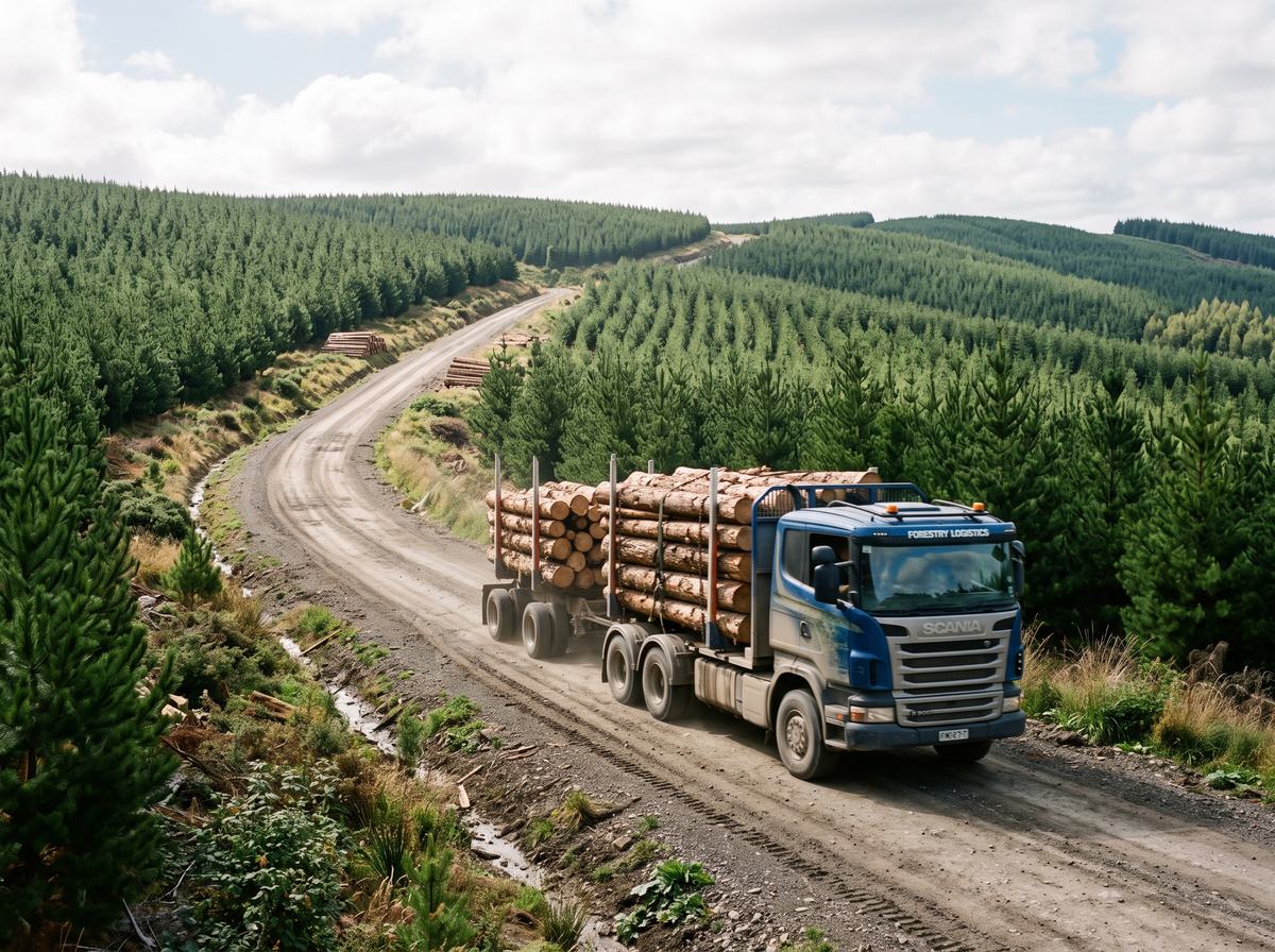 Vía de tierra estabilizada con FixRoad® en una plantación forestal